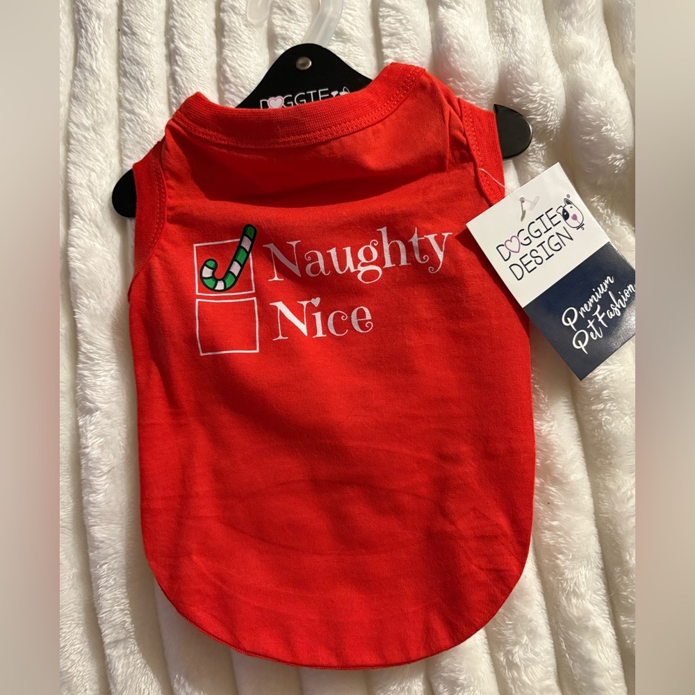 Doggie Design Red Naughty or Nice Pet Shirt